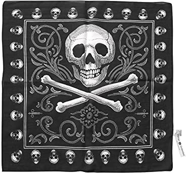 Harrys-Collection Unisex Baumwolltuch 100% Baumwolle Kopftuch, schwarz