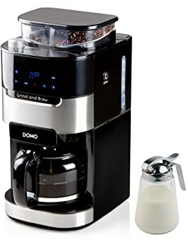 Domo Macchina da caffè automatica per 12 tazze con macina conica per fagioli interi e caffè filtro