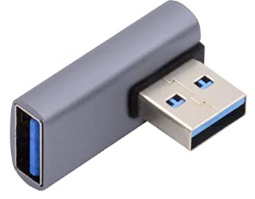 chenyang USB 3.0 Adapter, USB 3.0 Typ A Stecker auf Buchse 90 Grad links abgewinkelter Stecker Adapter