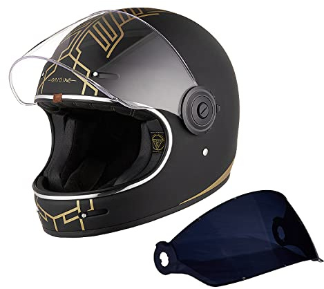 ORIGINE Full Face Integral Motorradhelm Vintage Retro Style Fiberglas Crash Helm ECE