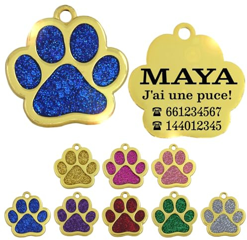 ibera gifts - Hundemarke mit Gravur - Personalisierte Hundemarke in Pfotenform für kleine und mittelgroße Haustiere - Hochwertiges legiertes Metall - Hundemarke personalisiert