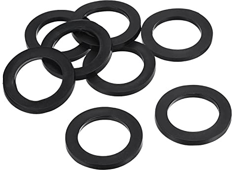 PATIKIL M25 Gummi Flache Unterlegscheiben 12 Pack 25mm ID 39mm AD Dichtungsringe Beilagscheiben Dichtring für Wasserhahn Rohrleitung Wasser Schlauch Befestigung Bolzen Schwarz