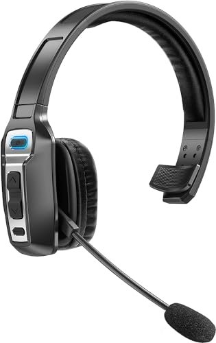 Yukigefe Bluetooth Headset mit Mikrofon, V5.2 Wireless Headset mit AI Noise Cancelling Taste, Wireless On-Ear Kopfhörer 60 Hrs Arbeitszeit, für Trucker Home Office Remote Work Zoom