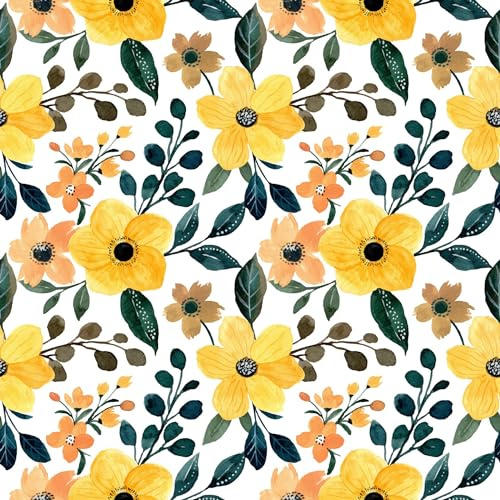 20 Servietten Blumen Gelbe Blüten mit grünen Blättern als Tischdeko. Papierservietten mit Motiv. Auch für Decoupage und Serviettentechnik 33x33cm