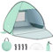 Glymnis Strandmuschel Pop Up Strandzelt Strand Zelt mit Reißverschlusstür UV-Schutz 50+ Windschutz kleines Packmaß Blau Strandzelt (Grün L/2-3person)