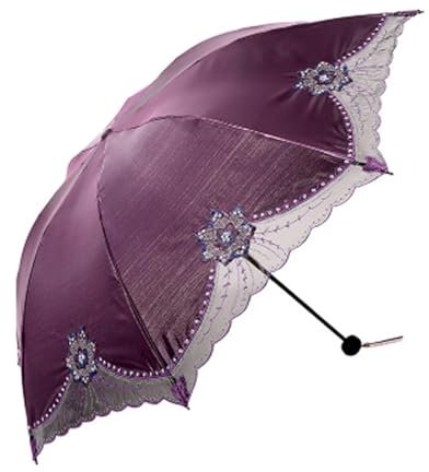 Retro klassischer Stickerei-Blumen-Spitzen-Regenschirm for Mädchen und Frauen, faltbarer Regenschirm for Reisen, tragbar, großer Sonnenschirm im Freien, Reise-Regenschirm, Hochzeitsschirm Taschenschir