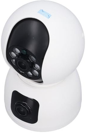 Zunate Telecamera di Sicurezza WiFi per Interni, Visione Notturna a Colori 1080P Telecamere di Sorveglianza Domestica Monitor con Inclinazione Panoramica e Doppia Lente, Rilevamento del