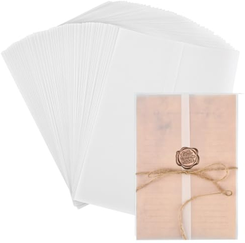 OTYMIOW 50PZ Buste Vuote Traslucide per Inviti 21×15 cm Busta Traslucida al Solfato Bianca Busta Invito Matrimonio Buste A5 Trasparente per Partecipazioni Matrimonio Biglietti di Auguri Cartoline Foto