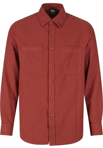 Urban Classics flanellskjorta för män, darkrust, 3XL