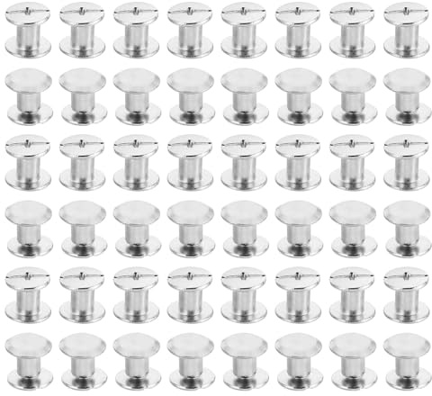 PATIKIL M5x6mm Chicago-Schrauben, 100 Sets Chicago-Schrauben Phillips-Bindungsschrauben Bolzen Leder-Nieten Messing-Befestigungselemente Verbindungsstücke Stahl, silberfarben