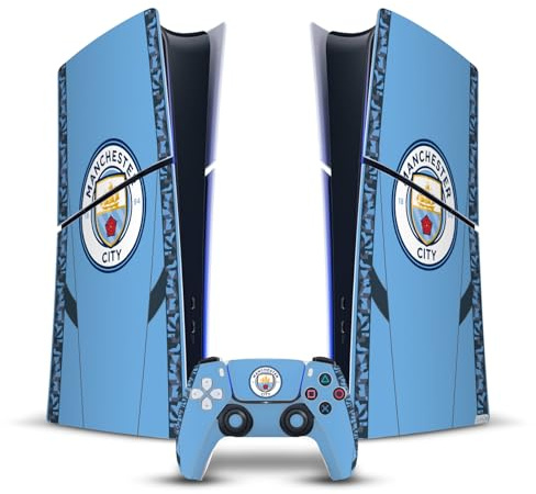 Head Case Designs Officially Licensed Manchester City Man City FC Home Kit 2024 Champions Vinyl Gaming Skin Decal Compatible With PlayStation 5 PS5 Slim Digital Edition Console & DualSense Controller