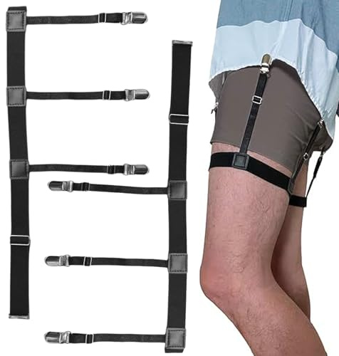 Hemdhalter Herren Shirt Stays mit Rutschfesten Clips Elastisch Hemd Halter