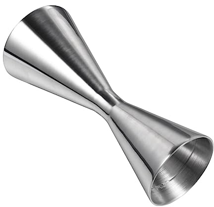 Amosfun Double Doseur de Bar 1 Pièce en Acier Inoxydable Argenté 30ml 60 ML | Graduation de Mesure Précise, Finition Élégante et Fabrication Professionnelle pour Bars