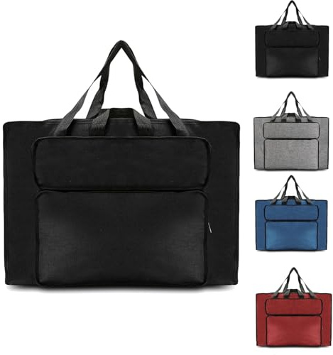 YushengTai Borsa Portaoggetti per Pittura A3, Impermeabile Borsa da Trasporto per Tavolo da Disegno, Borsa da Disegno Porta Documenti con Tasche Laterali per Pennelli Colori (A3/Nero)