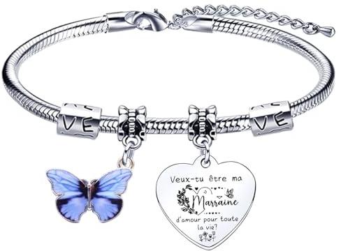 Lumengqi Bracelet Marraine - Cadeau pour Noël, Anniversaire, Baptême, Fête des Mères - Demande Marraine (5)