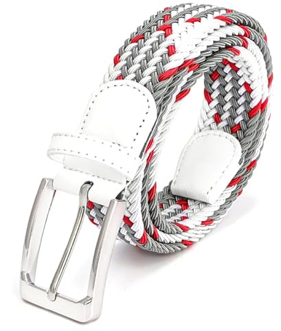 Uoocg Geflochtener Gürtel Damen Herren Flechtgürtel Elastischer Stretchgürtel 3.4cm Kontrastfarben Dehnbarer Gewobener für Mädchen und Jungen