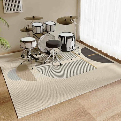 Schlagzeugteppich 140 x 100 cm Schalldicht Drum Teppich rutschfest Trommelteppich Musikinstrumente Bodenmatte Professionelle Schlagzeug Teppich Elektronisches Jazz Schlagzeug Kit für Bass Snare Drum