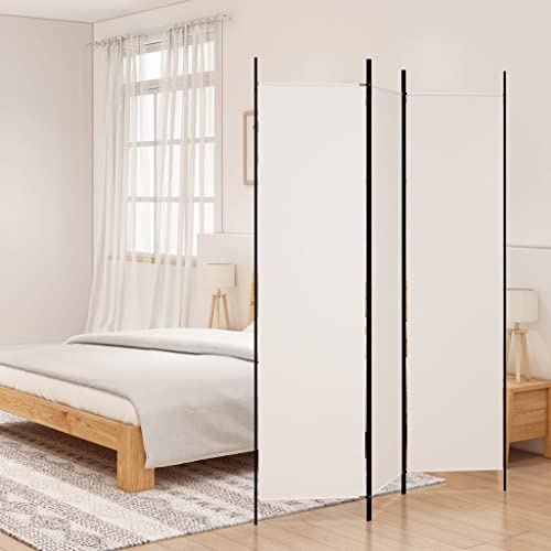 Myheimly Paravent,Raumtrenner Raumteiler Trennwand Umkleide Sichtschutz Spanische Wand Wohnzimmer Schlafzimmer,Stoff ParaventWeiß,150 x 200 cm