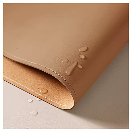 Großes Leder-Mauspad für den Schreibtisch, extra groß, doppelseitig, Schreibtischschutzmatte, einfacher Stil, Leder-Tischmatte, Computer-Schreibtischunterlage, Schreibmatte, Braun, 60 x 120 cm