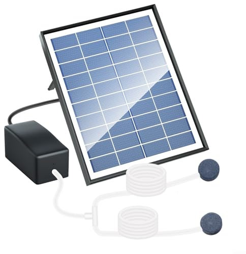 HOHOVYVY Teichbelüfter Solar,Solar Teichpumpe Sauerstoff Luftfilter 6W 10V Solarbetriebener Teichbelüfter Für Außenbereich Gartenteich