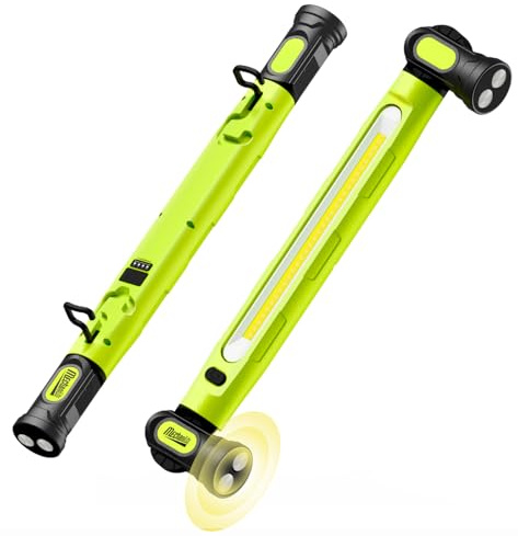 Werkstattlampe 3000LM mit 3 Farbtemperaturen, Grün | Led Akku mit Magnet & Haken, 5200mAh USB-C Schnellladung, IP54 Wasserdicht für Auto-Reparatur, Camping, Baustelle, Garage