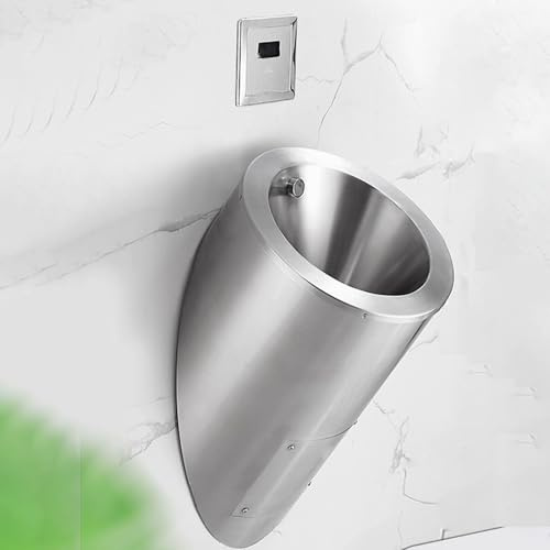 Orinal de acero inoxidable 304 con sensor de pared para hombre, diseño redondo de inducción inteligente para baños de hogar y hotel, urinarios automáticos modernos para hombres