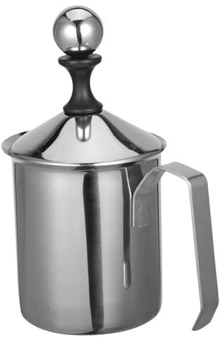 VALICLUD Montalatte Manuale in Acciaio per Schiuma Latte Cremosa per Cappuccino Espresso e Caffè Uso Domestico e Party