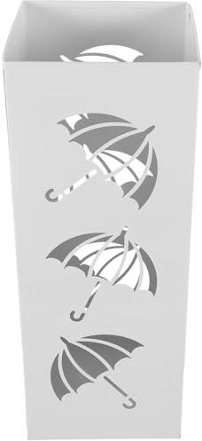 Housoutil Regenschirmständer aus Eisen mit Haken für Lange und Kurze Regenschirme Vielseitiger Schirmhalter für Zuhause und Eingangsbereich Aufbewahrungsbehälter für Gehstöcke