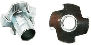 Dado a quattro artigli zincato, M4 M5 M6 M8 M10 M12 Dado for altoparlante a quattro griffe in acciaio spesso Inserto cieco a T a for mobili(10pcs M8x12mm)