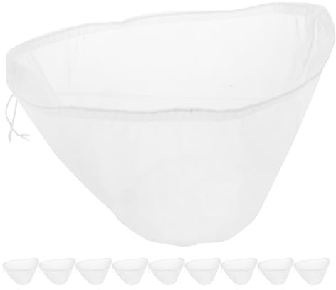 Gadpiparty Lot de 10 sacs en étamine - Sacs à lait végétal - Passoire à yaourt - Passoire fine pour filtrer jus, café, yaourt, tofu et thé
