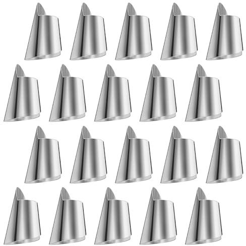 Alipis Protector de Dedos 20piezas para Cocina Cocina de Acero Inoxidable para Cortar y Pelar Verduras, Adecuado para Proteger Uñas al Preparar Alimentos