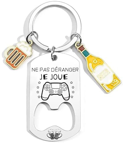 Lumengqi Porte clef Humour Homme Personnalisé Cadeaux Noel Fête Pères Anniversaire Cadeau Papa Grand Garçon Chasseur Motard Vélo Geek Fan de Football Pêcheur Bricoleur Rigolo Porte clef Original