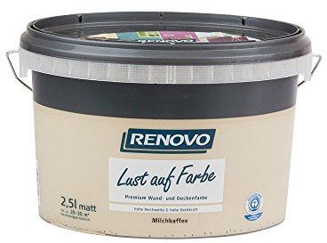 Trendfarbe Milchkaffee 1 L Renovo Lust auf Farbe - Wandfarbe Deckenfarbe-Copy