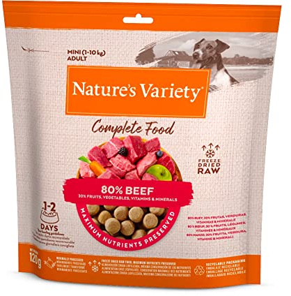 Nature's Variety Complete Freezed Dried Food Beef for Dogs Mini and Small - Case 7 x 120 g