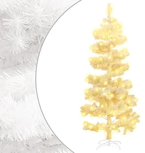 JUNZAI Spiral-Weihnachtsbaum mit Ständer Tannenbaum Künstlich, Christbaum, Christmas Tree, Tannenbäume, Weinachts Baum, Weiß 150 cm PVC
