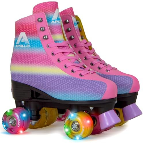 Patines Apollo Classic de 4 Ruedas - para niños, Adolescentes y Adultos, Talla Ajustable, para niñas y Mujeres, cómodos, para Todas Las Edades, 3 Tallas Desde la Talla de Calzado 31 hasta la 42