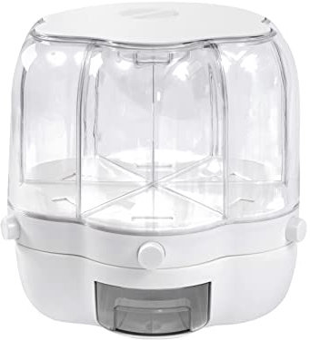 CLEADONG Distributeur de riz, distributeur de céréales, 6 grilles, 6 kg, rotatif à 360 °, distributeur de riz pour tous les haricots, orge