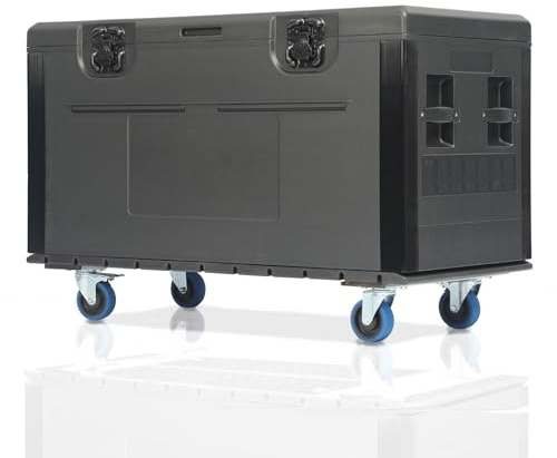 ECGOIOE Cable Trunk Road Case with Wheels 44 x 22 x 24 Professional Stackable Heavy Duty ATA Rolling Road Case for DJ Equipment Storage Transport Touring with Casters