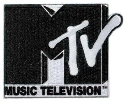Mono-Quick 1830x MTV© Logotyp applikation, strykbild, lapp, påstrykare, olika motiv (18305 – MTV svart)