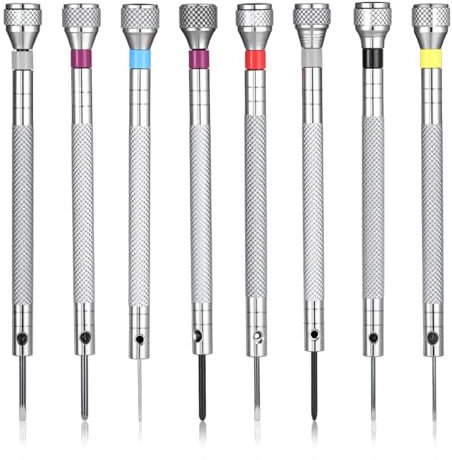 8 stycken urmakar-skruvmejselset, 0,6 mm – 1,6 mm glasögonskruvmejselset professionell precisionsskruvmejselsats för klockor glasögon solglasögon elektronisk reparation smycken