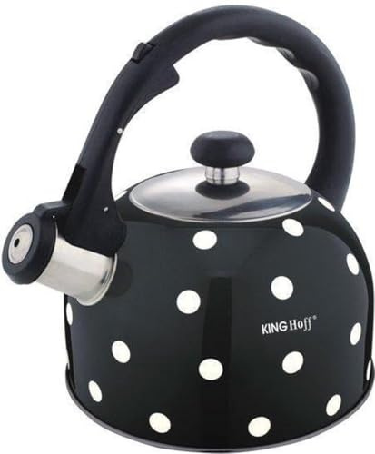 2,6 Liter Flötenkessel Whistling Kettle Teekanne Wasserkanne Wasserkessel (Schwarz)