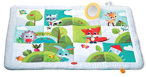 Tiny Love Super Mat, Spielmatte Baby, faltbare Spieldecke (150 x 100 cm), 0+ Monate, 9 Aktivitäten, weiche Krabbeldecke Baby, Spiegel für die Bauchlage, Guck-Guck-Spiel, Beißring, Meadow Days