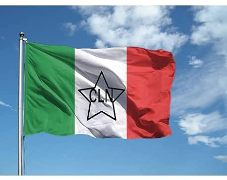 Bandiera Comitato di Liberazione Nazionale CNL 70x100 cm in Poliestere Nautico Ignifugo 115 g/mq per Uso Interno ed Esterno con Finiture Professionali, Doppie Cuciture, Corda e Guaina