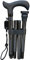 Deluxe Carbon Fibre 4-Part Folding Adjustable Walking Stick Cane for Men, Ladies and Women with Soft Grip Handle - 33.5” to 37.5”