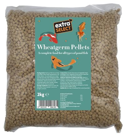 Extra Select Wheatgerm Fish Food Pellets - Complete, Digestible, Wheatgerm Winter Pond Fish Food for Cold Water Koi Carp & Goldfish Pellets - 2kg Bag