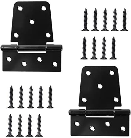 8,9 cm robuste Torscharniere, 2 Stück, extra dicke schwarze Eisen-Türscharniere für Schuppen, Scheunenholz, Zauntor (Schrauben im Lieferumfang enthalten)