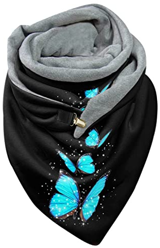 Dreieck Schal Damen Winter Warm Schlupfschal Herbst Halstuch Kuschelig Winterschal Blumen Muster Herbst Schal Frauen Deckenschal Halstuch Scarf Poncho Cape
