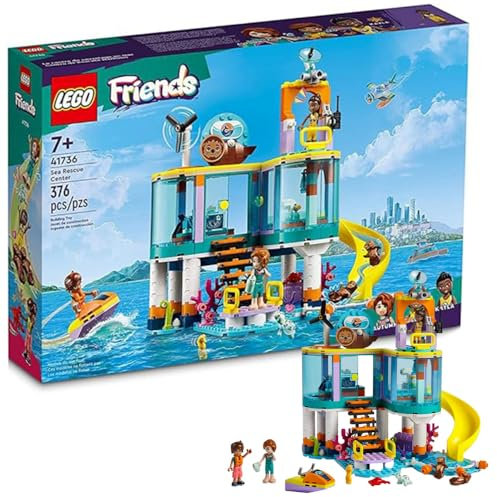 LEGO Friends Sea Rescue Center 41736 - Building Toy for Children Aged 7+ with 3 Toy Figures, 2 Otters, a Seahorse, a Turtle and a Water Scooter, A Great Birthday Gift