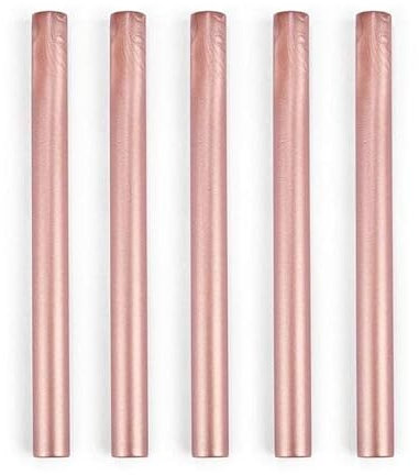 13 cm lange 5-teilige DIY-Siegelwachs-Sticks zum Schmelzen von Klebepistolen Siegellack-Sticks Hochzeit Einladung Siegellack für Geschenk-Roségold