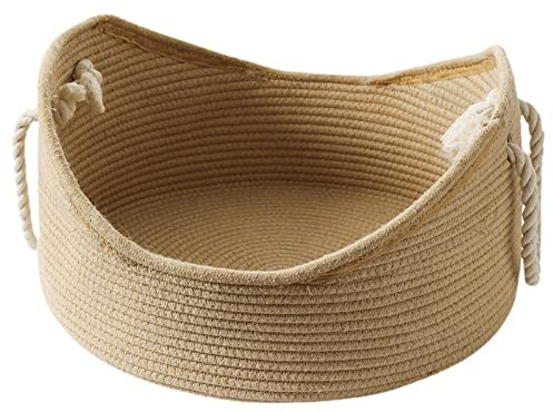 Cesta de Mimbre para Gatos con Tablero Rascador Corrugado, Nido Cómodo para Descanso de Mascotas